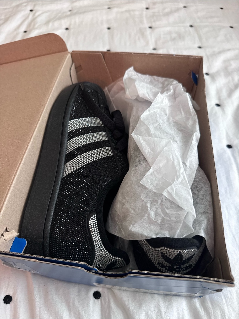 adidas Originals Superstar II sneakers in black and silver dimantes - Picture 3 of 8